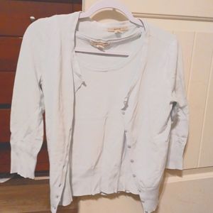 Light blue merona tank top and cardigan